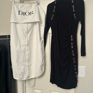 @gr8day129 Bundle. Dior Black Long Sleeve Dress with Gold Details